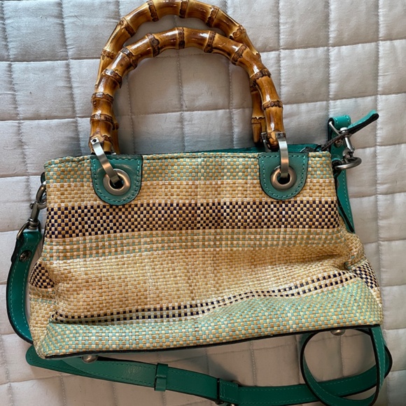 Patricia Nash Italian Fine Weave Multi Weave Aqua Bag UNUSED - Picture 3 of 10